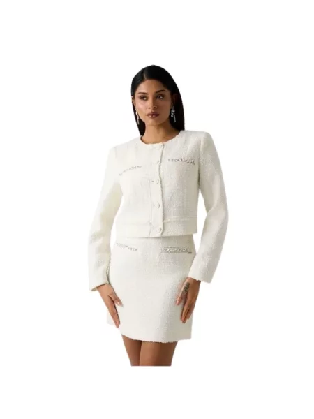 Marynarka Guess tweedowa biała