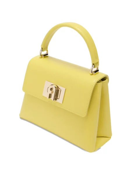 Geanta de piele Furla din piele galben