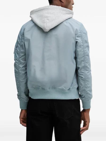 Geacă bomber Alpha Industries cu glugă albastru
