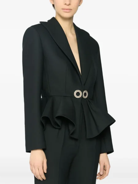 Cu peplum geacă Genny de cristal negru