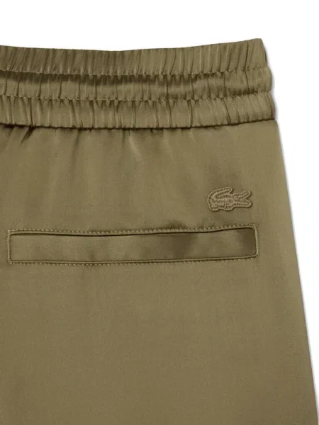 Pantaloni Lacoste din satin verde
