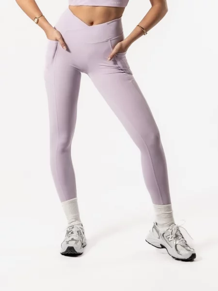 Legginsy Luxe z wysokim stanem i – liliowy różowe