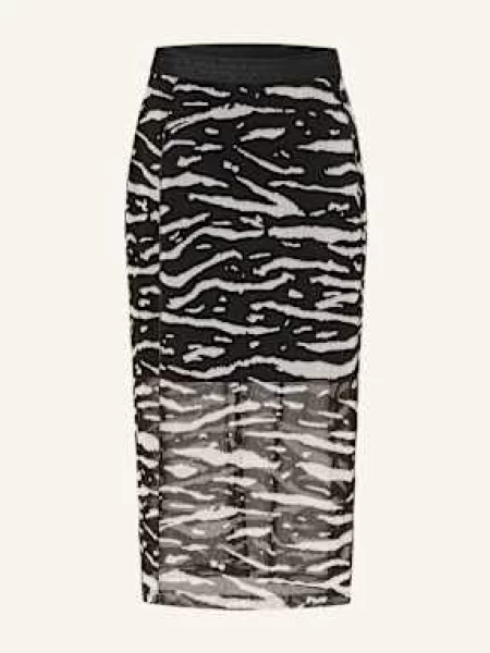 Marc Cain Spódnica Z Siateczki schwarz biała