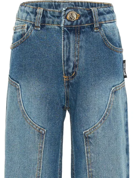 Jeansy straight leg dziecięce Just Cavalli niebieskie