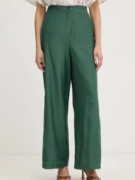 IBlues spodnie z jedwabiem GETTI zielone