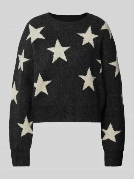 Sweter Tommy Jeans Star Patern Sweater Black XS czarny
