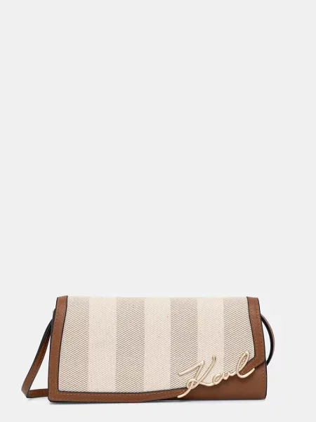 Karl Lagerfeld torebka crossbody K/SIGNATURE beżowa