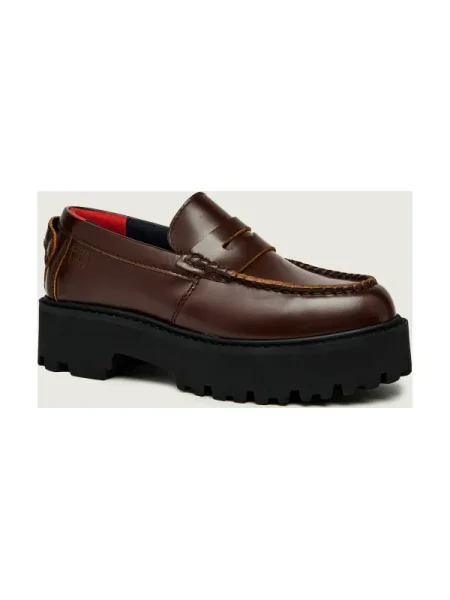 Tommy Jeans De piele pantofi loafer ARCHIVE maro