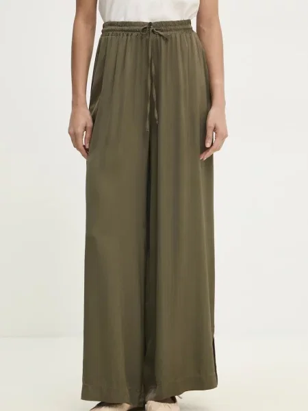 Панталон Answear Lab с широка каройка с висока талия зелено