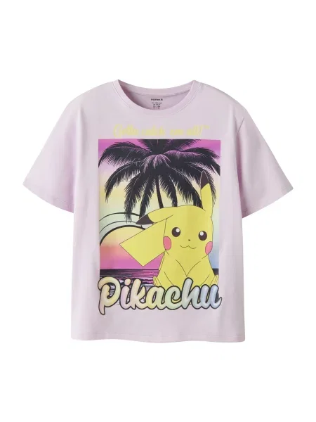 NAME IT Tricou NKFMuba Pokemon galben / mov liliachiu / fucsia negru