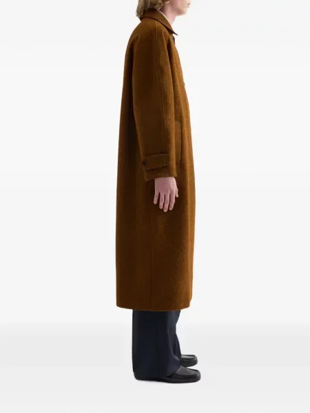 Palton Jil Sander de lână maro