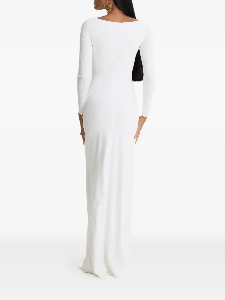 Rochie maxi Moos Studio cu crăpătură de costum alb