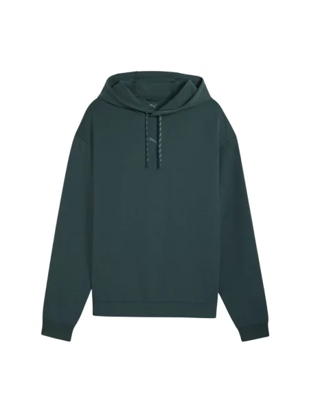 Bluza z kapturem Puma polarowa z logo zielona