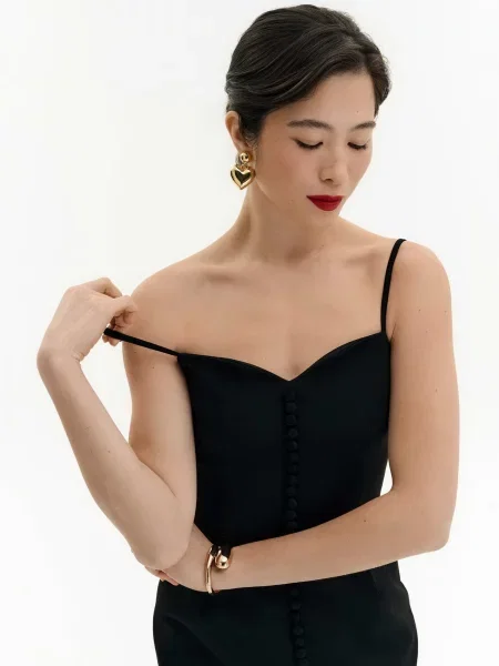 Сукня міді VMMA віскоза/поліестер чорний