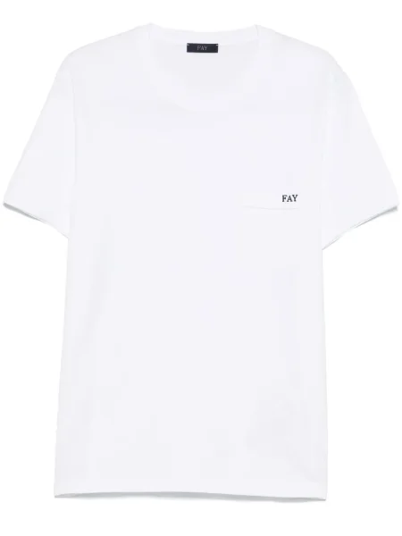 Tricou Fay cu broderie alb