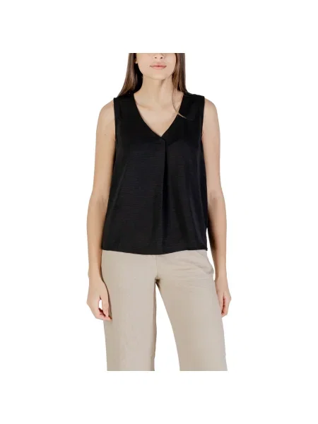 Top Only cu decolteu în V negru