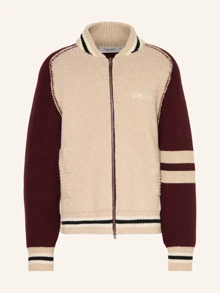 Golden Goose Univerzitní Bunda Journey béžová / tmavě červená černá