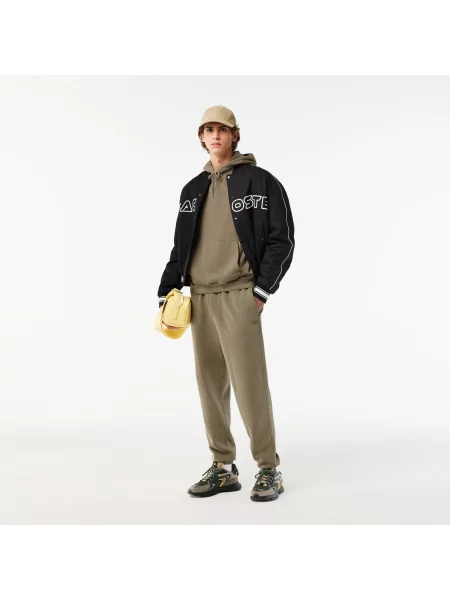 Lacoste Bluza Z Kapturem Loose Fit Cotton Fleece zielona
