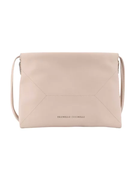 Torebka skórzana Brunello Cucinelli skórzana beżowa