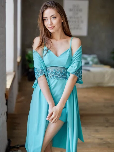 Халат синій