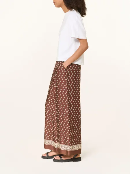 Claudie Pierlot Spodnie Marlene Z Satyny braun brązowe