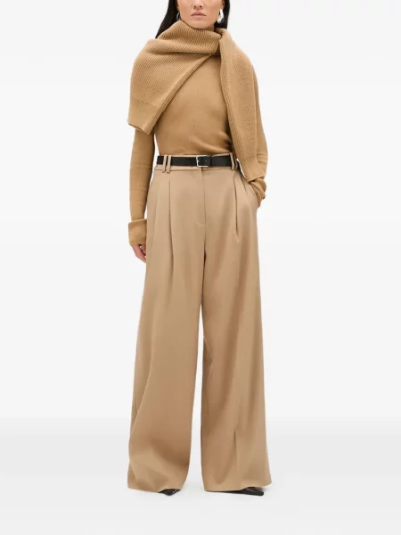Pantaloni Another Tomorrow din țesătură twill