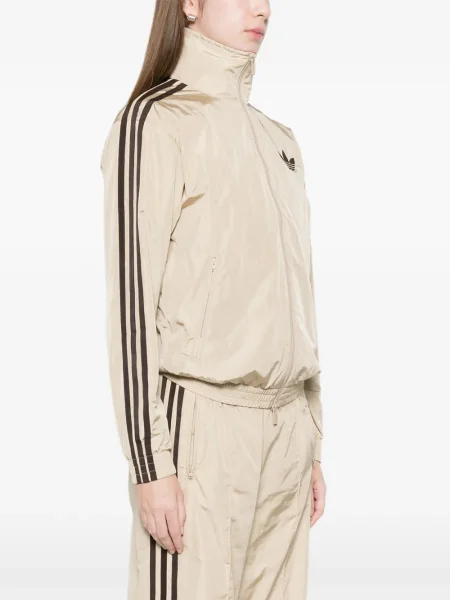 Haftowana podkoszulka Adidas na ramiączkach do biegania brązowa