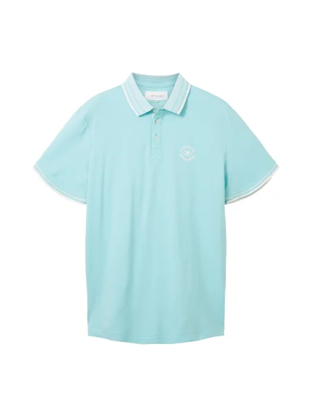 TOM TAILOR Tricou turcoaz / alb
