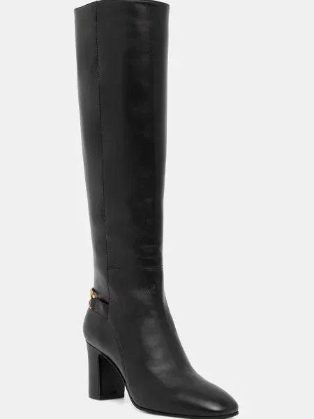 Emporio Armani ghete de piele cu drept negru