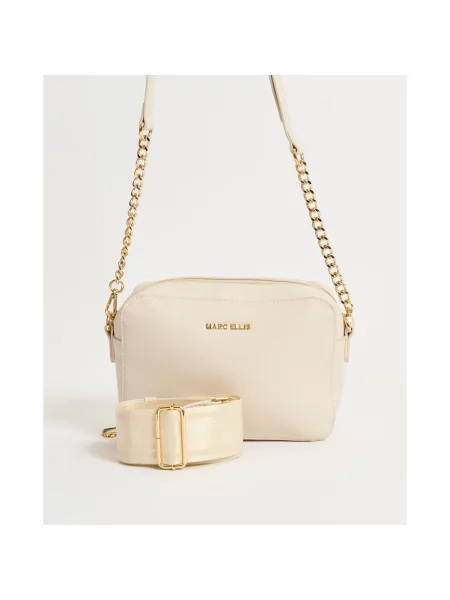 Torebka crossbody Marc Ellis skórzana beżowa