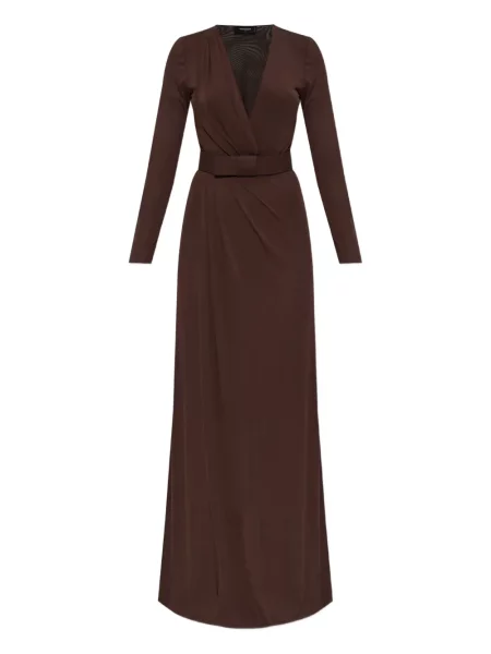 Rochie Dsquared2 cu decolteu în V de costum maro