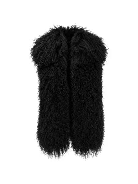 Vestă Yves Salomon din piele de oaie negru