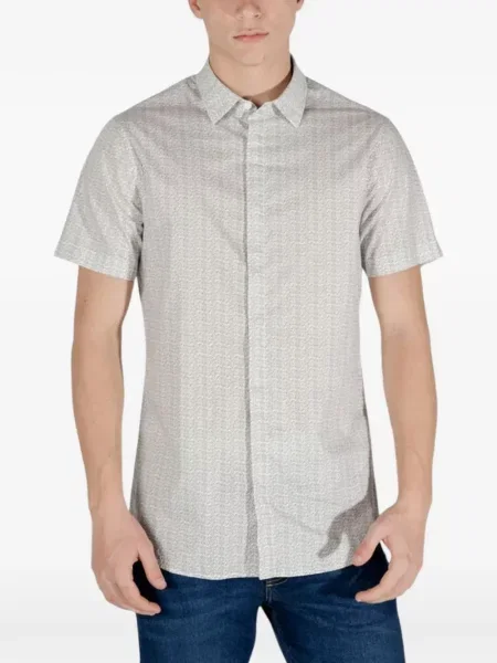 Scurt cămașă Armani Exchange cu imagine alb