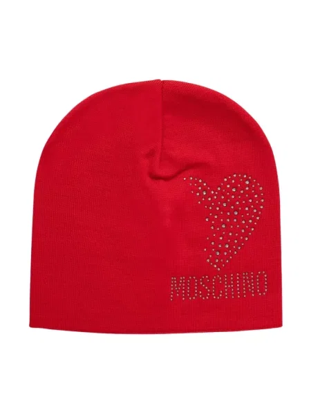 Moschino czapka wełniana czerwona