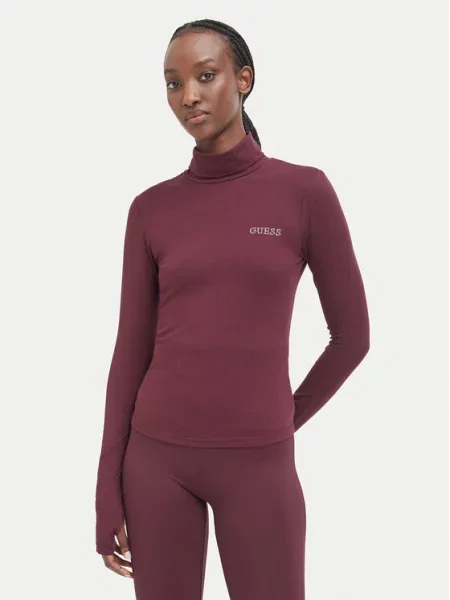 Guess Bluza Bordo rdeča