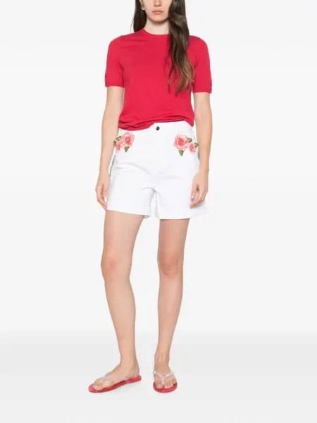 Pantaloni scurți Blugirl cu model floral alb