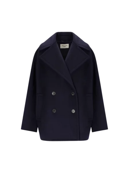 Płaszcz Weekend Max Mara wełniany niebieski