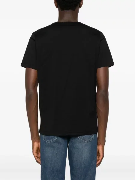 Tricou Sunspel cu decolteu în V scurt negru