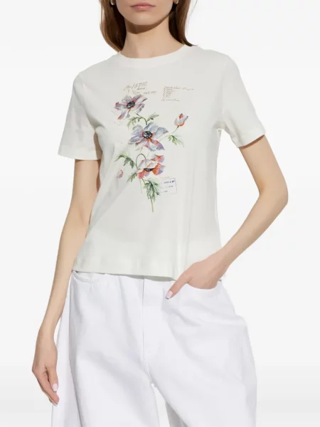 Tricou Ps Paul Smith cu model floral cu imagine alb