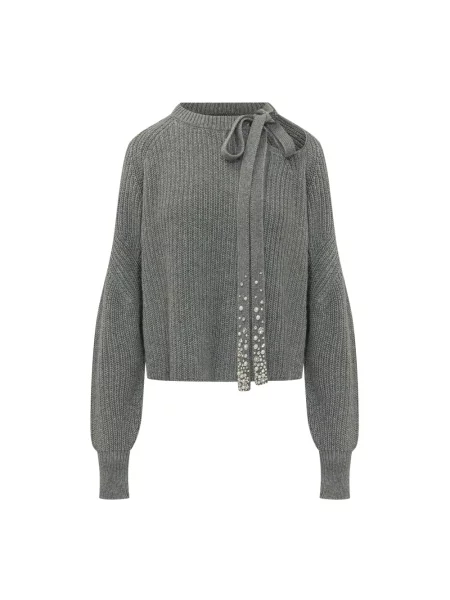 Sweter Des Phemmes o skróconej długości szary