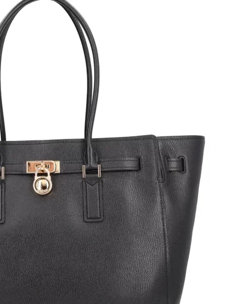 Кожено портмоне Michael Michael Kors с V-образно деколте черно
