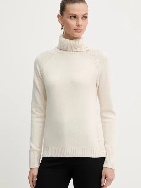 Silvian Heach pulover din amestec de lână DIOUF light cu guler bej