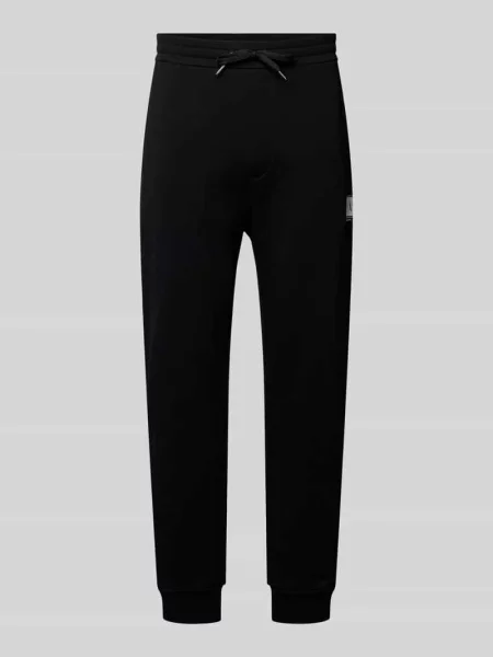 Spodnie dresowe z czystej bawełny w kroju regular fit Armani Exchange czarne