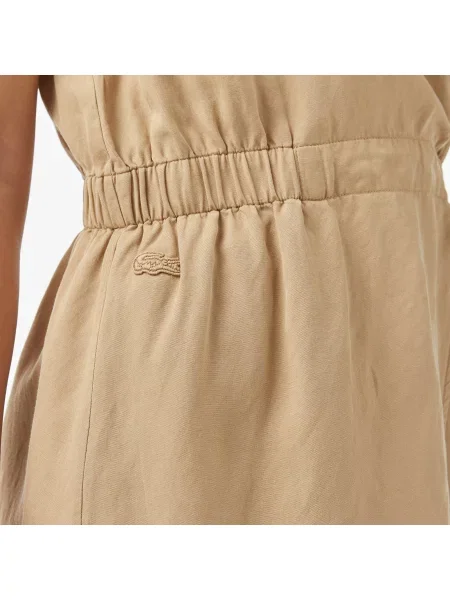 Lacoste сукня Classic Fit бежева