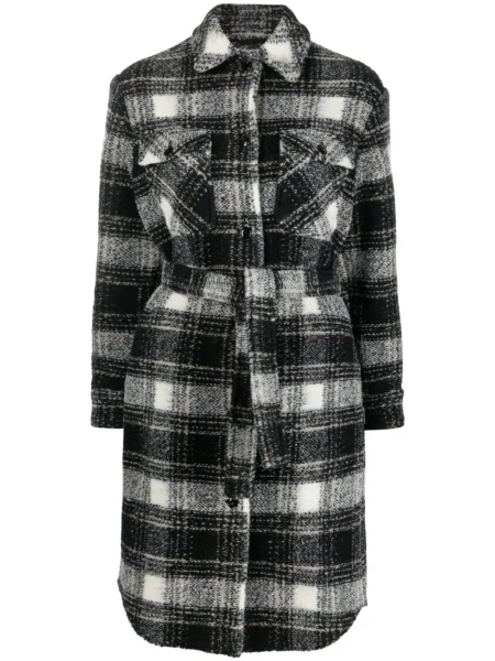 Palton Woolrich în carouri negru