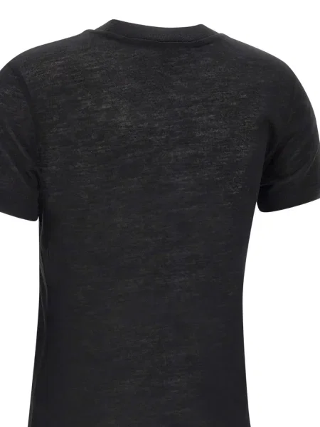 Kratak majica Filippa K s okruglim izrezom crna