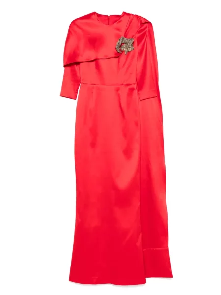 Rochie Silk Love & Lace de mătase de costum roșu