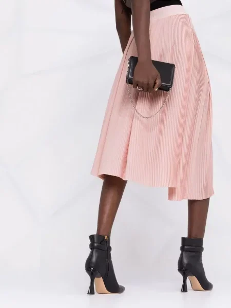 Fusta plisata Givenchy plisată până la genunchi roz