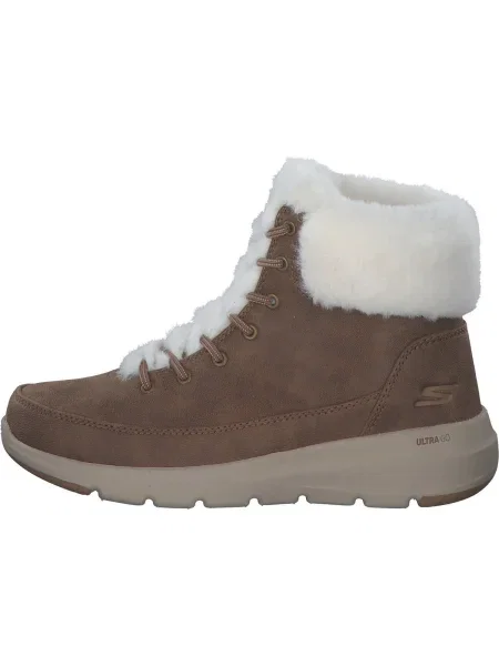 SKECHERS Šnurovacie členkové čižmy Glacial Ultra hnedá biela