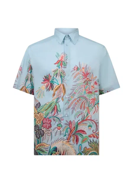 Scurt cămașă Etro cu model floral cu imagine albastru